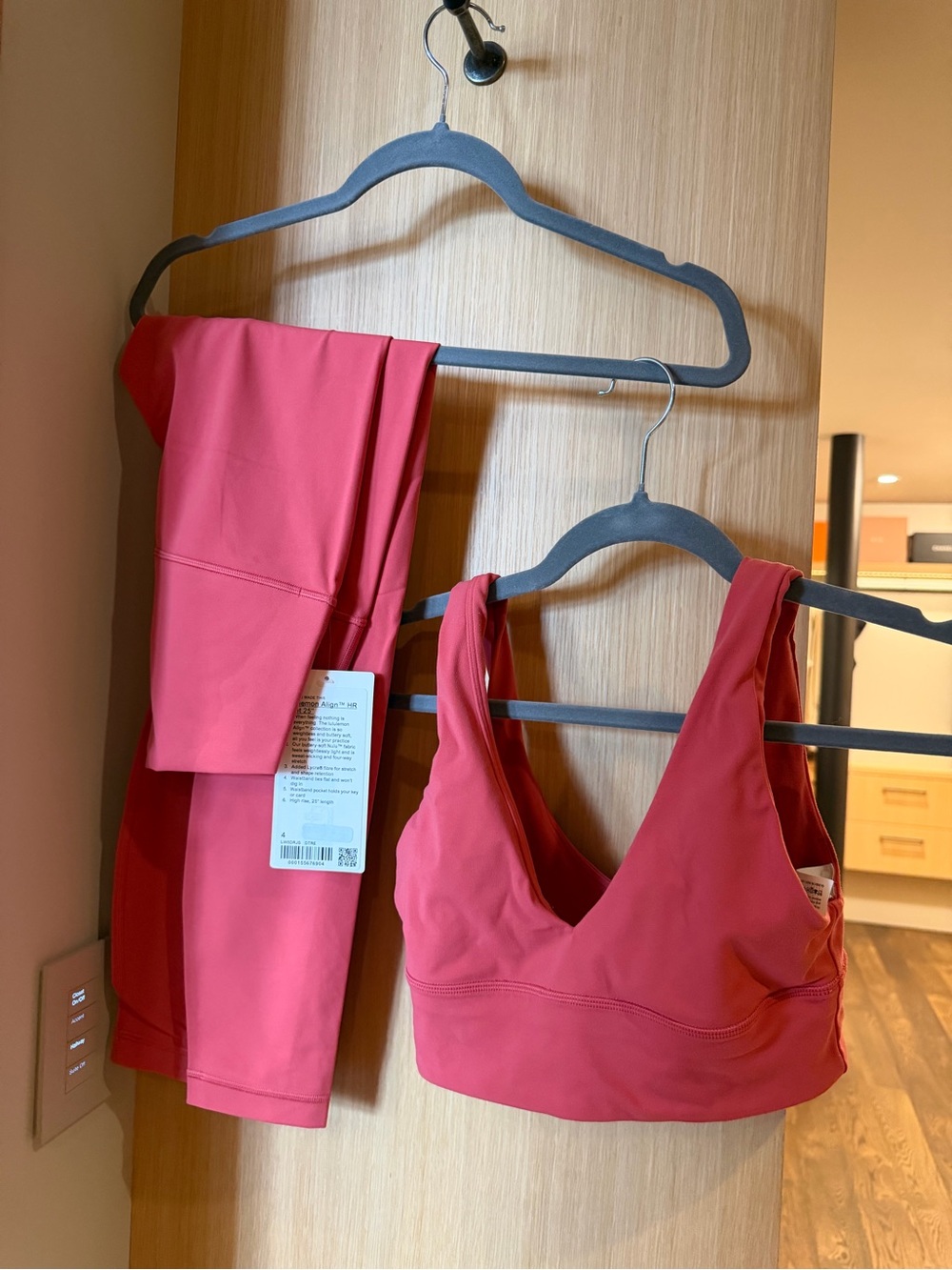 lululemon athletica V-Neck Sports Bra and Align Leggings Set - Coral Pink